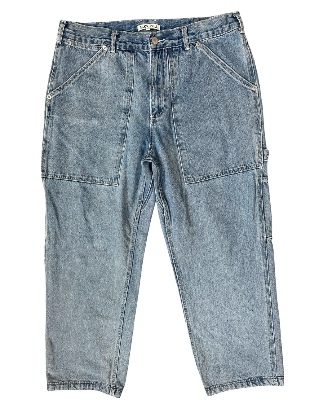 Men’s Alex Mill Light Wash Zipper Fly Carpenter Painters Jeans Size 35